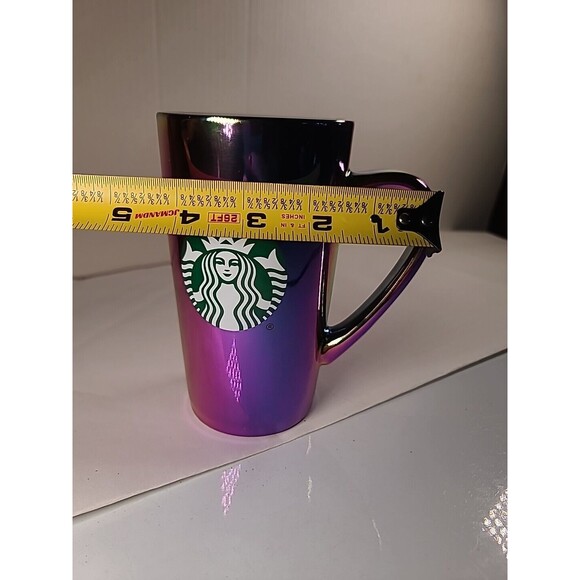 Starbucks Coffee Mug 16oz Rainbow Holographic Iridescent Oil Slick 2022 Holiday - Picture 8 of 8